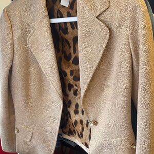 Dolce & Gabbana Tan Blazer with Leopard Lining early 2000’S